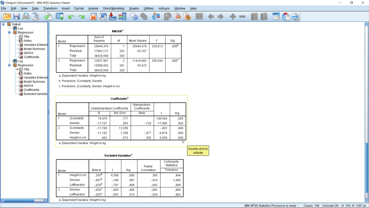 SPSS - Regression - Step- and blockwise Regression