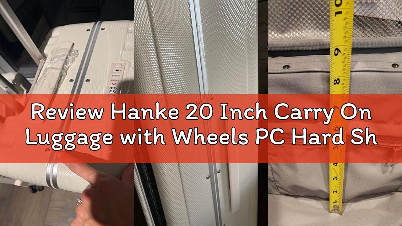 Review Hanke 20 Inch Carry On Luggage with Wheels PC Hard Shell Suitcase Top Opening Aluminum Frame