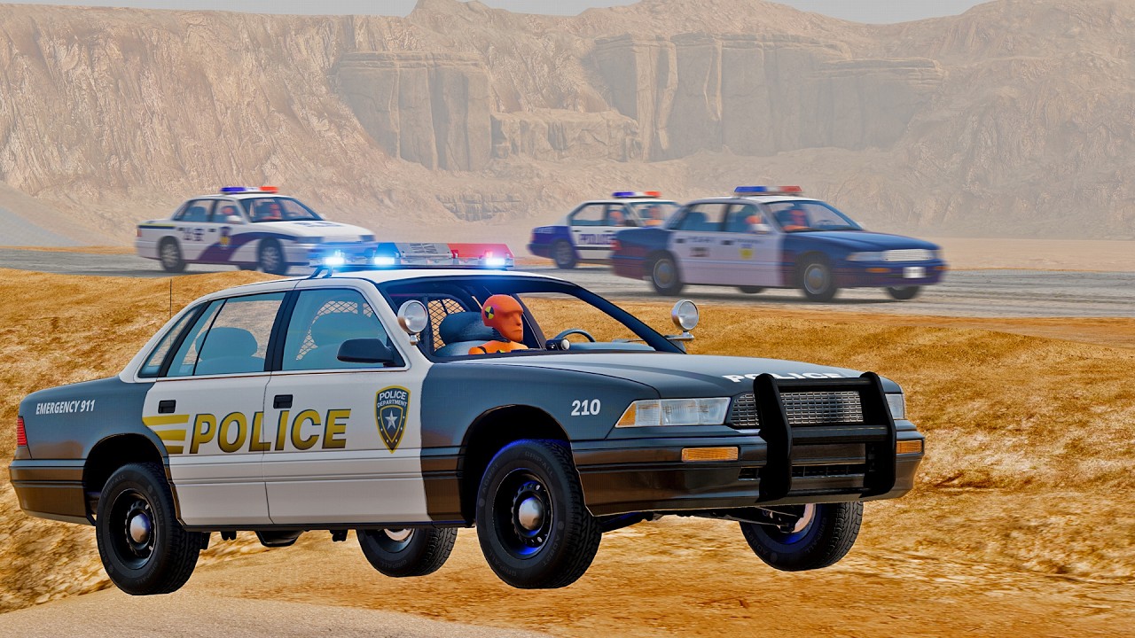Cars vs Road Rage #50 (Police Cars Edition) - BeamNG Drive | xxbdmnxx