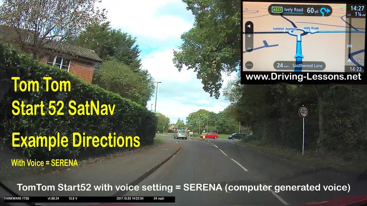 SatNav - How does the TomTom Start 52 give directions? (example 2 - computer generated voice SERENA)