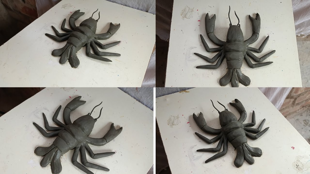 DIY How to make LOBSTER 🦞with clay||easy clay craft ideas||#diy#carft #viralvideo #trending#explore 