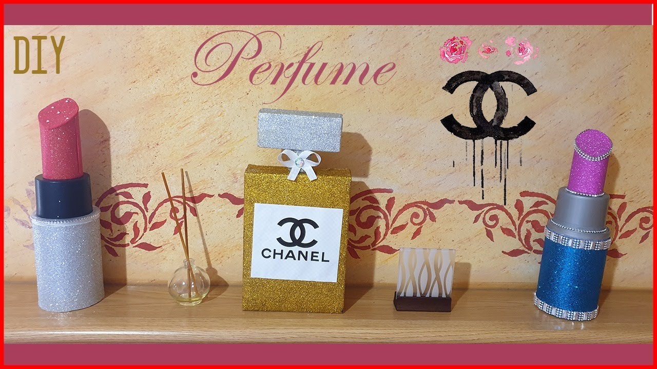 PERFUME Y LABIAL DECORATIVO CON MATERIAL RECICLADO /DIY