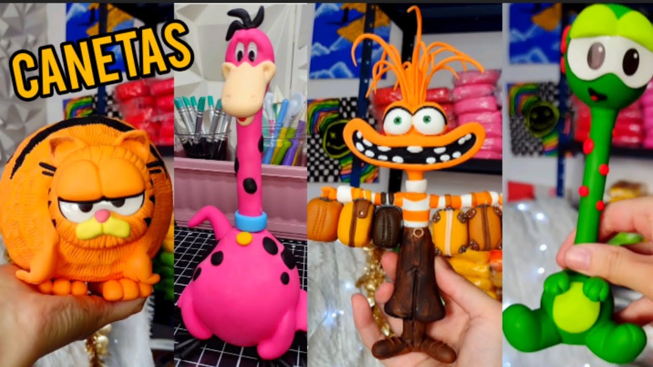 CANETAS criativas EM Biscuit - Volta às aulas 2024 - DIY - Copilado