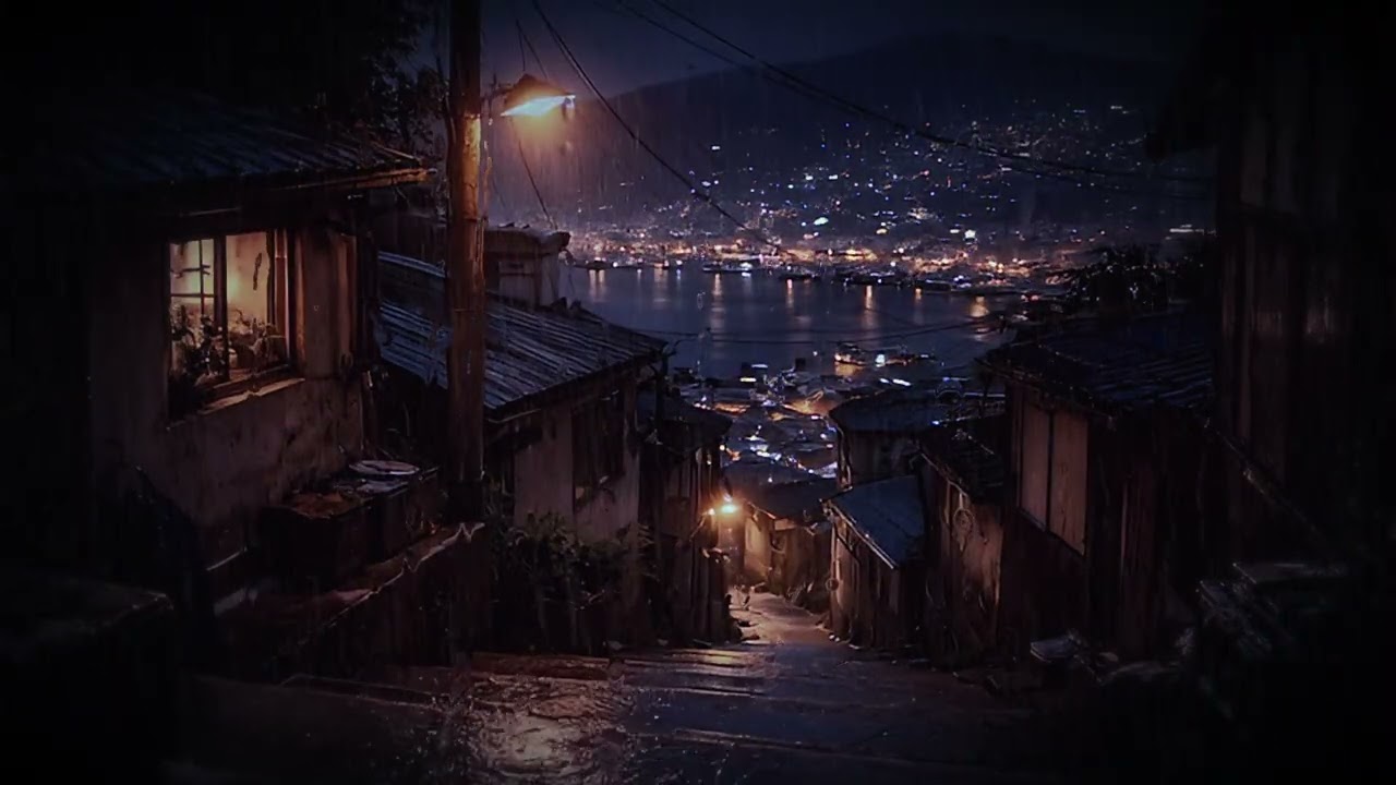 Heavy Rain on Street Lamp 🌧️ 8 Hours of Torrential Rain Sounds for Sleep & Study