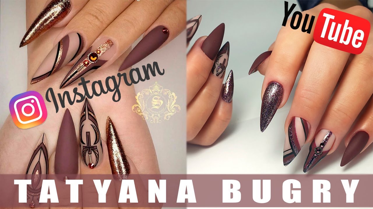 Повторяю Маникюр из Instagram/ Острая Форма Ногтей/ Стилеты/  Татьяна Бугрий