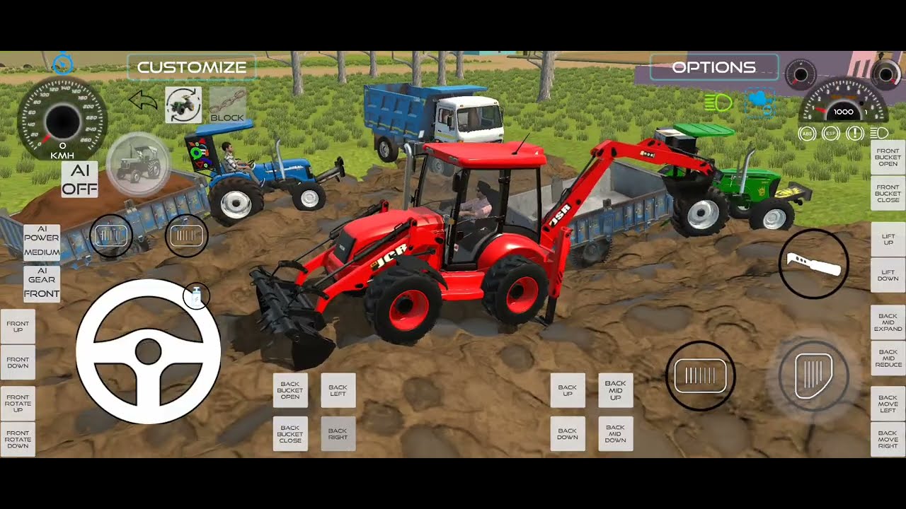  Drive Jcb, Dumper 🌋Sonalika Tractor🚜 and  JOHN DEERE Tractor Uploading (मिट्टी) mitti#simulatorgame