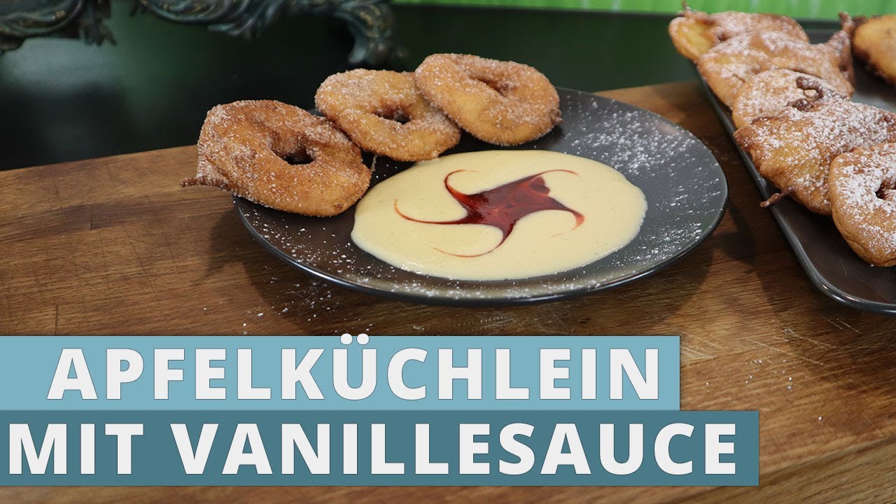 Apfelküchlein mit Vanillesauce