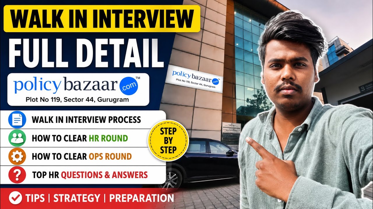 Policy Bazaar Walk In Interview 2026 || How to Crack Interview 