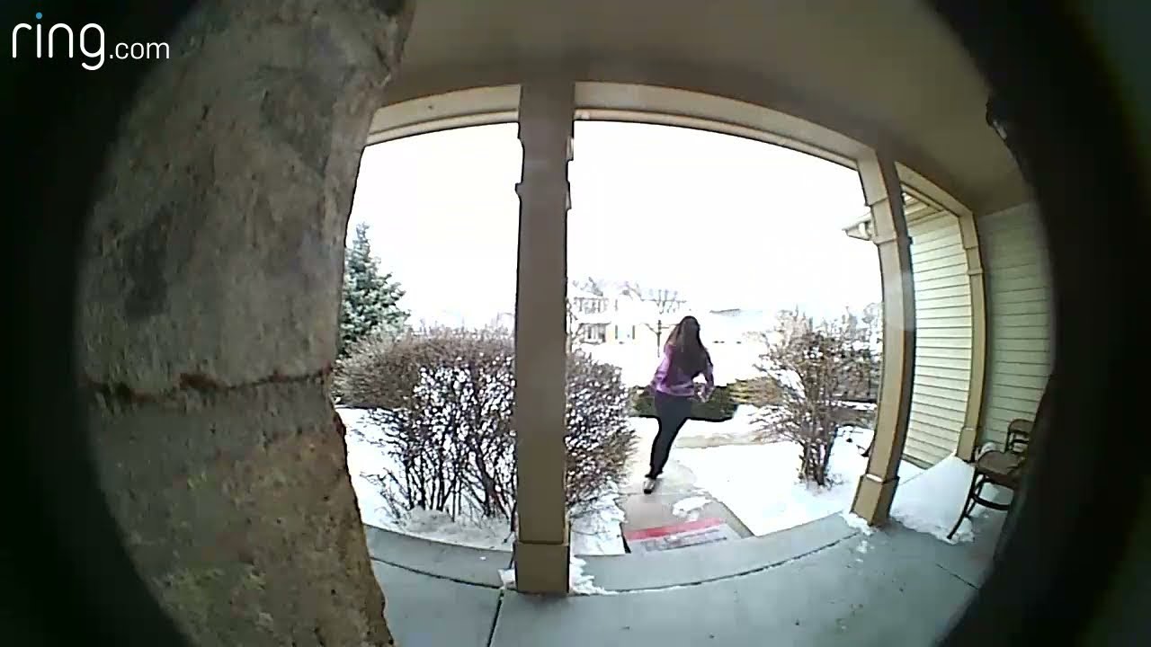 Doorbell Cam Catches Girl's Icy Slip and Fall || ViralHog