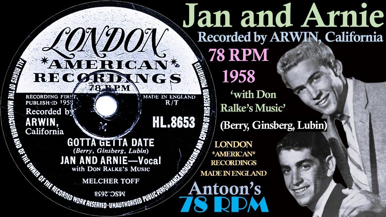 Jan and Arnie | Gotta Getta Date | London 78 rpm | 1958 England