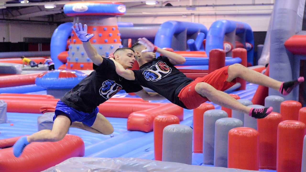 WWE MOVES AT GIANT INFLATABLE PARK