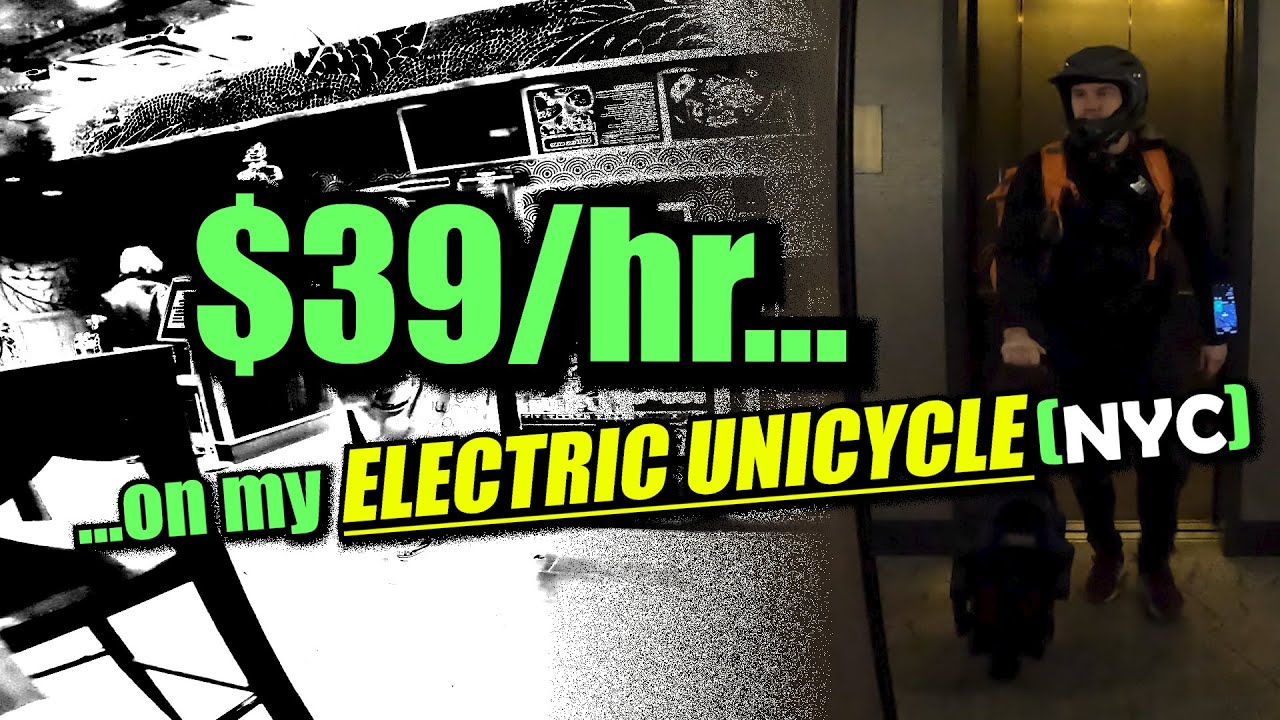 $39/hr on my electric unicycle (NYC) - [GoPro Hero 10 + MAX 360] - UberEats DoorDash Grubhub 10.2.22