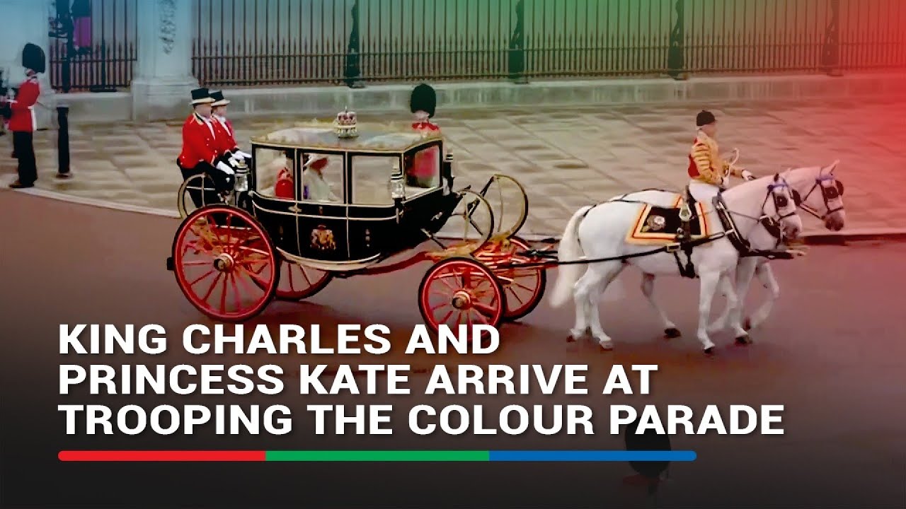 WATCH: King Charles and Princess Kate arrive at Trooping the Colour parade