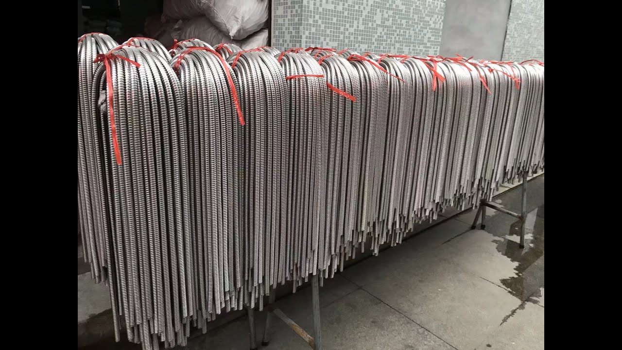 Shower hose machine video 4:how to produce the outer steel shower hose