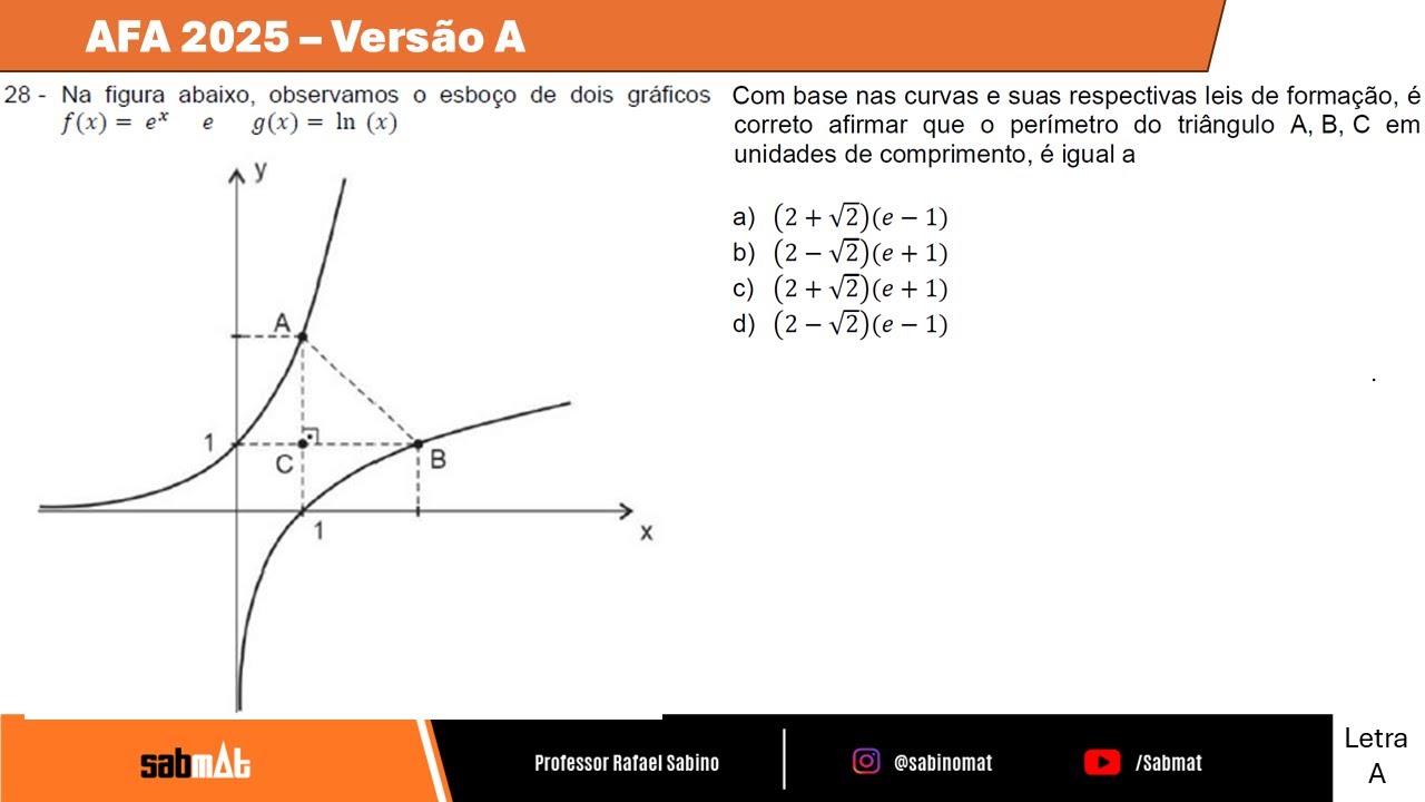 Questões de concursos - AFA- 2025 - Questão 28 - Versão A