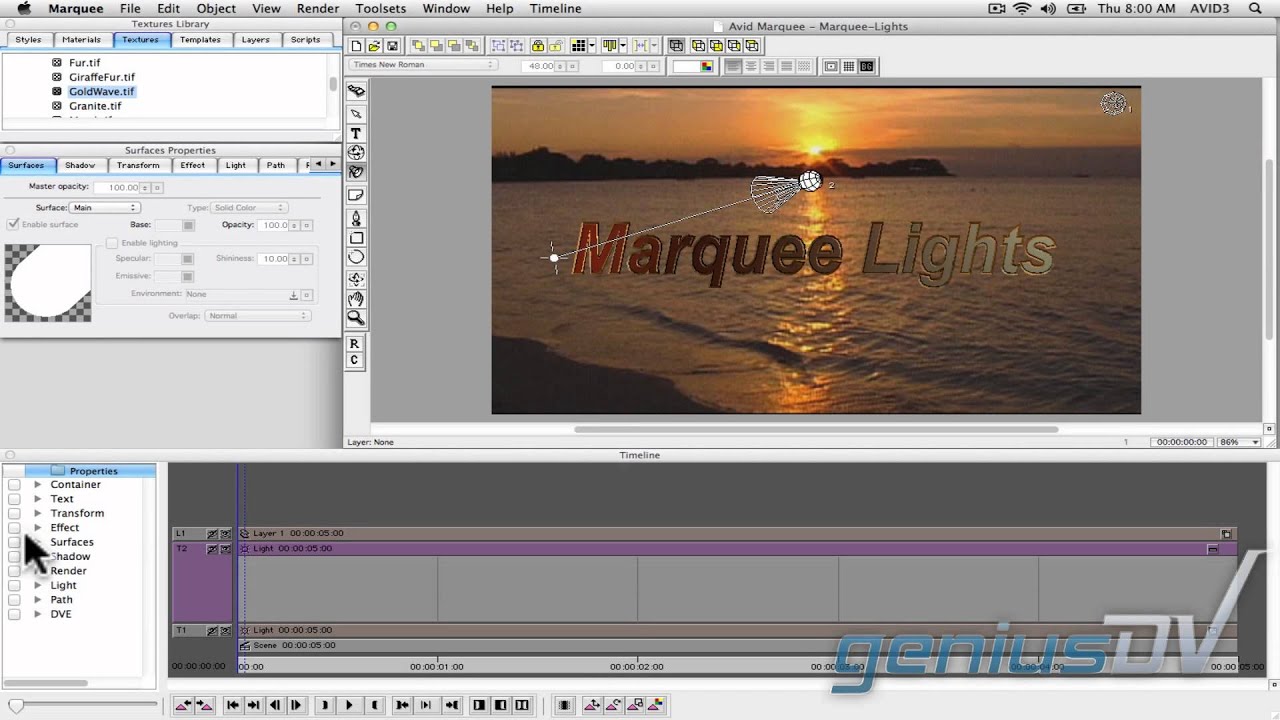 Animating Marquee titles using graphs in Avid Media Composer