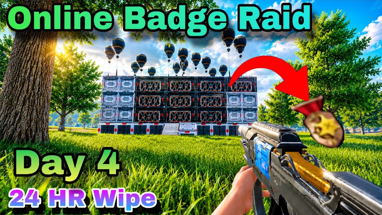 Online Badge Base Raid🔥 | Day 4 24 HR Wipe | [ Last Island Of Survival Gameplay ] #liosraid #video 