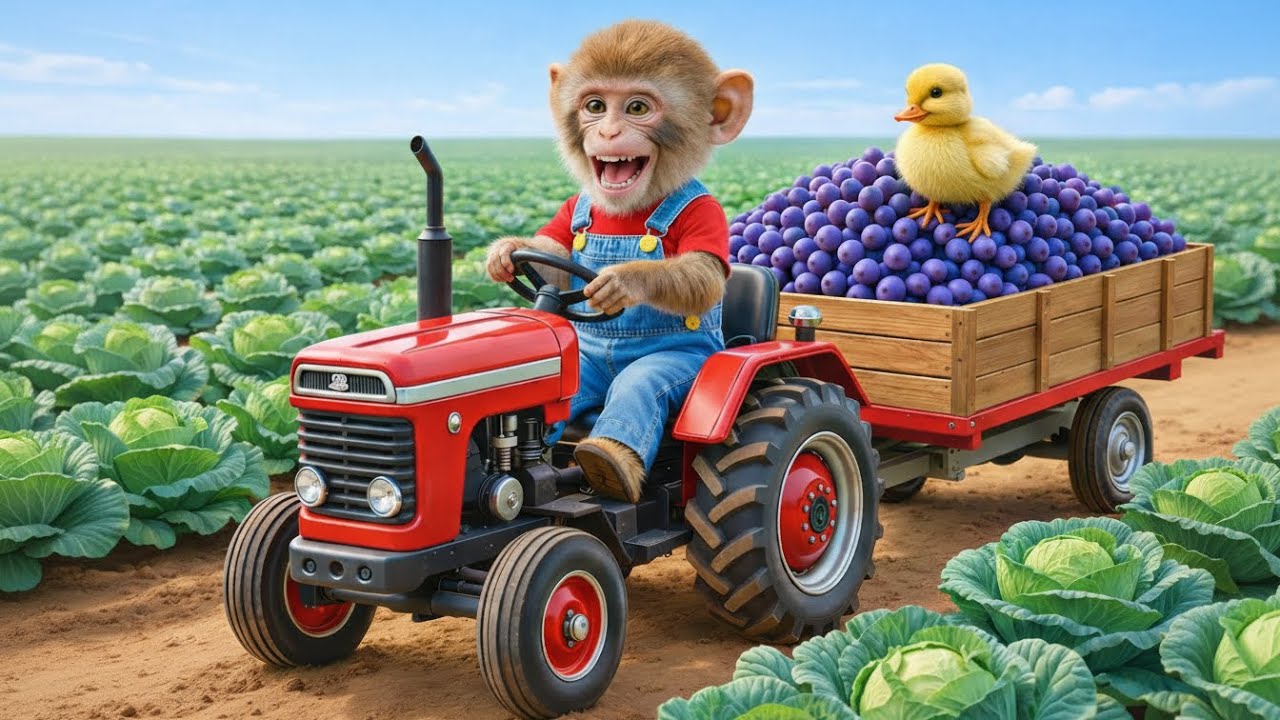 Monkey Mita’s Grape Harvest Turns into a Gentle Search for a Lost Little Duck │monkey farm