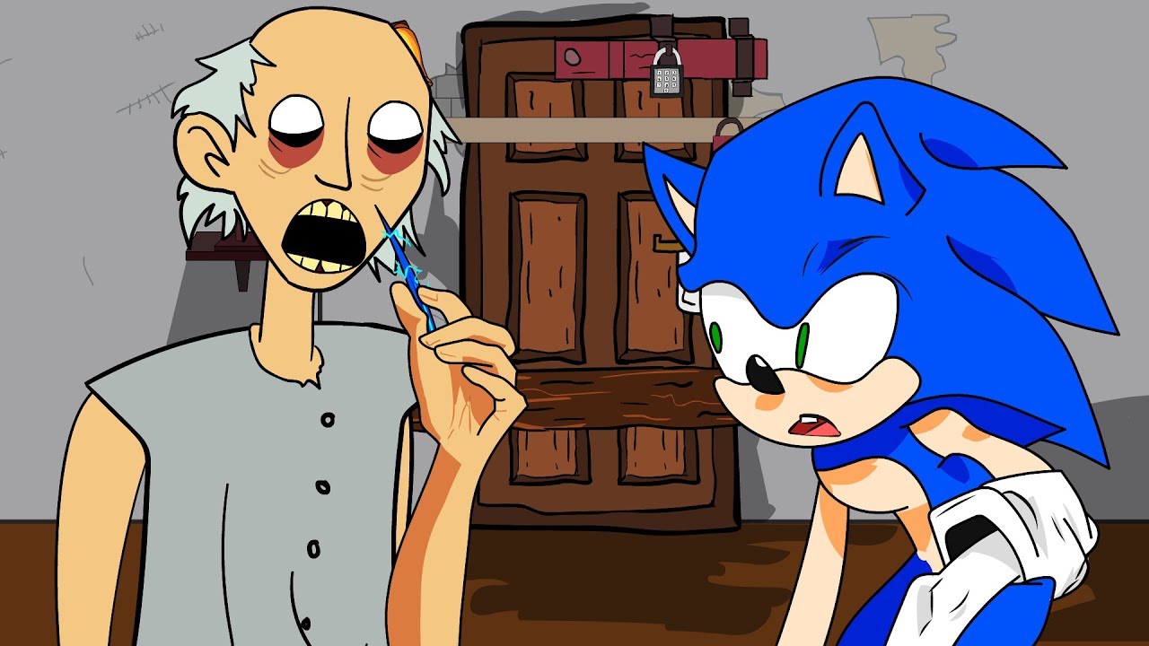 GRANNY THE HORROR GAME ANIMATION #18 : SONIC THE HEDGEHOG and The Scary Granny
