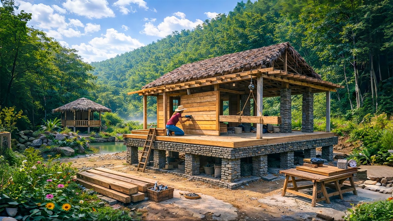 With the Help of a Kind Girl – Completing the Pillars of My New Wooden House