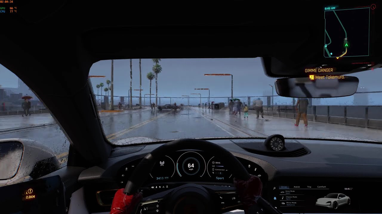 CYBERPUNK 2077 - Racing the Taycan across the map