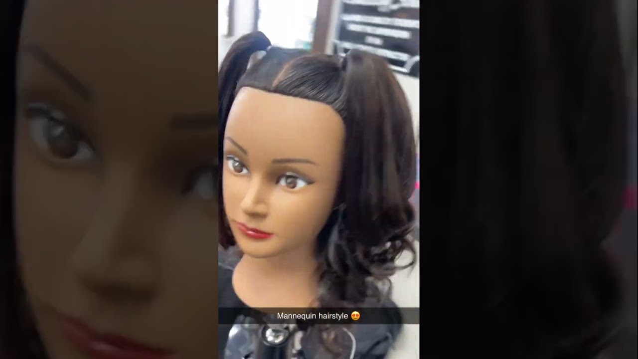 Mannequin hairstyle. #cosmetologystudent #beginners #subscribetomychannel #followyourdreams #curly ￼