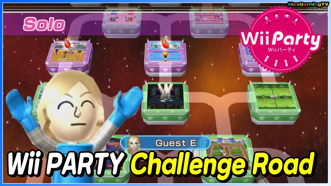 Wii Party - Challenge Road (Solo) Player Guest E | AlexGamingTV