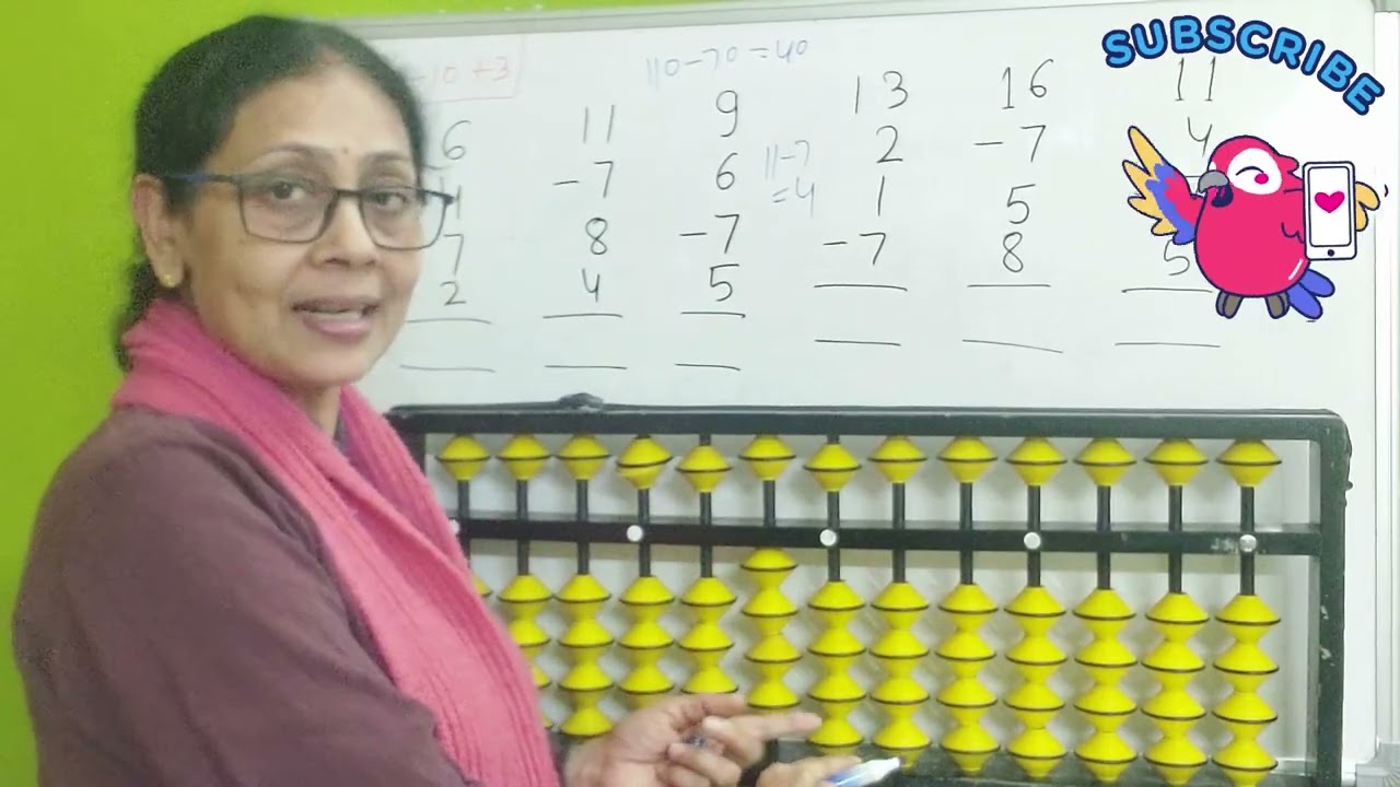 ABACUS I Lesson- 31 I Subtraction of 7 by using Big Family Friend Formula I  ( in Hindi)