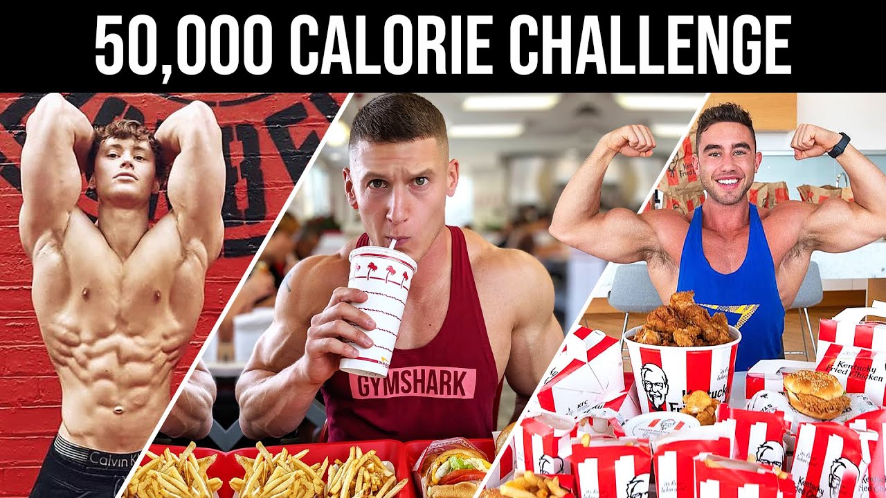 BODYBUILDERS VS 50,000 CALORIE CHALLENGE | ft. MattDoesFitness, David Laid, Zac Perna
