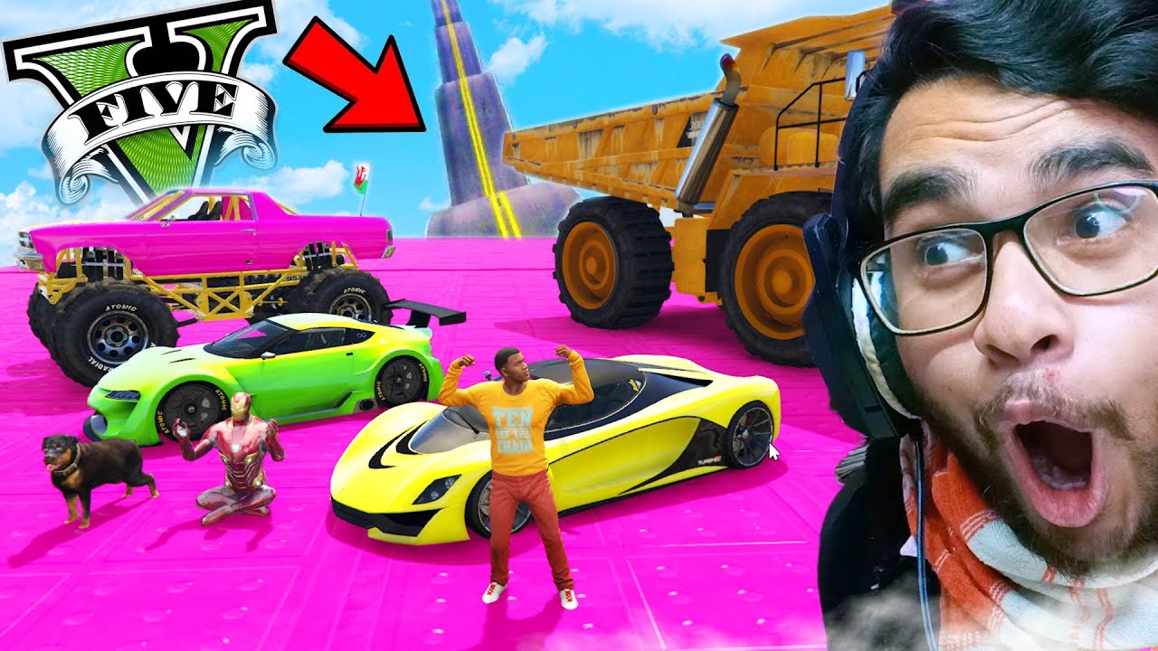 GTA V : Franklin Testing Cars vs MASSIVE Speed Bumps || Professor Of Pc Gaming