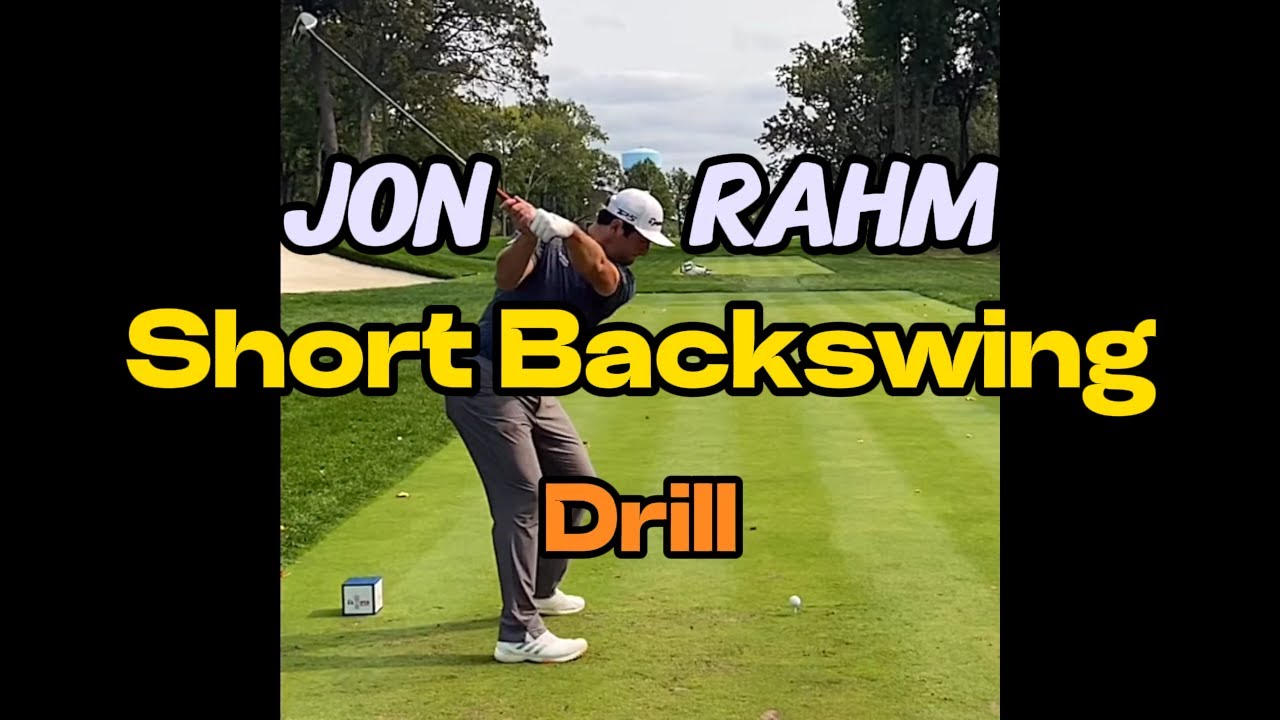 Jon Rahm's Driver Short Backswing in slow motion and swing drill.