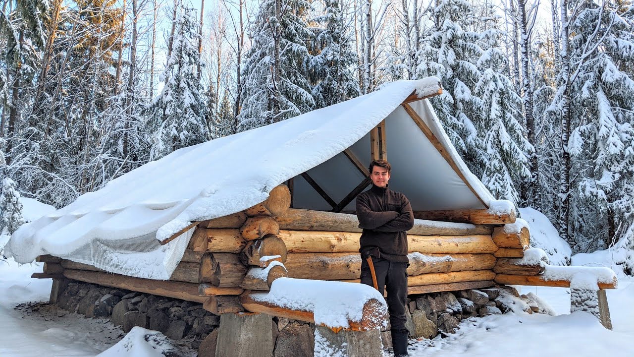 Swedish Winter Log Cabin, Building a Snow Cover | 8.0 | - One Man Traditional Log Cabin series
