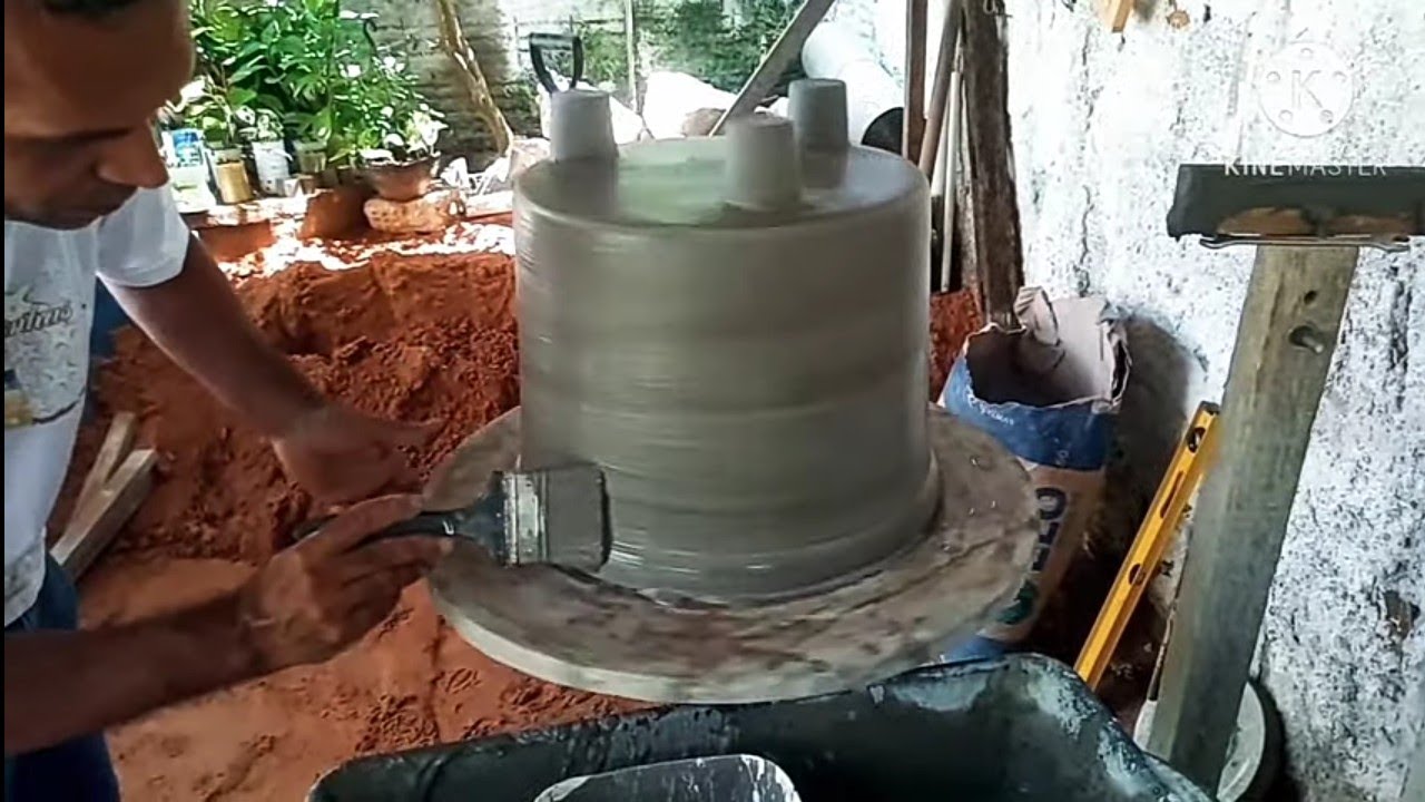 Aprenda!! A Fazer vaso, de cimento simples e fácil.