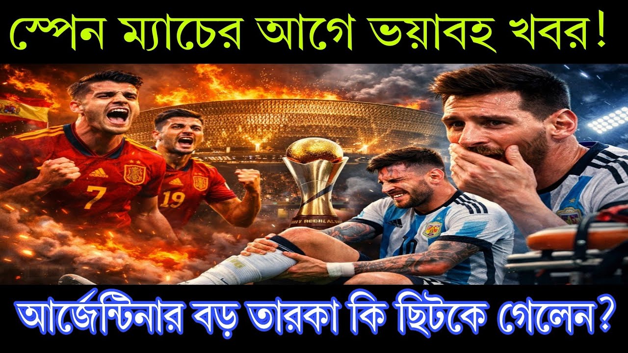 স্পেন ম্যাচের আগে ভয়াবহ খবর! আর্জেন্টিনার বড় তারকা কি ছিটকে গেলেন?