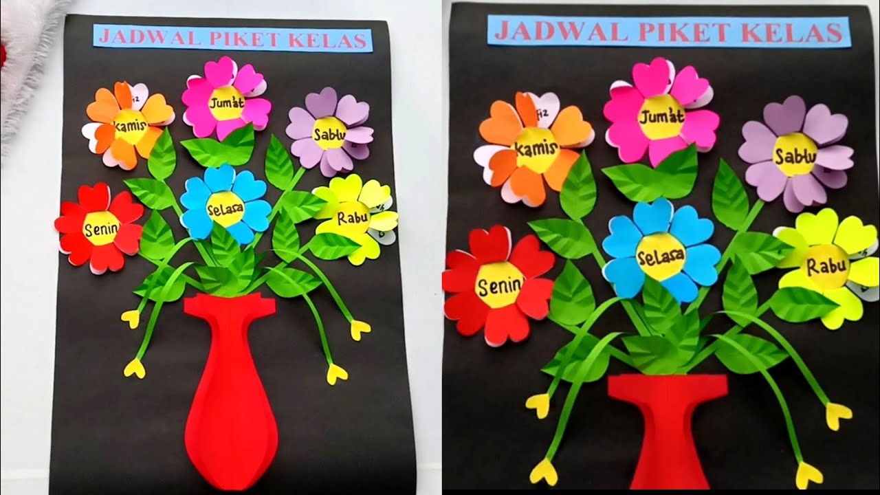 Cara Membuat Poster Jadwal Piket Kelas dari Karton / Hiasan Dekorasi Kelas / Classroom Decoration