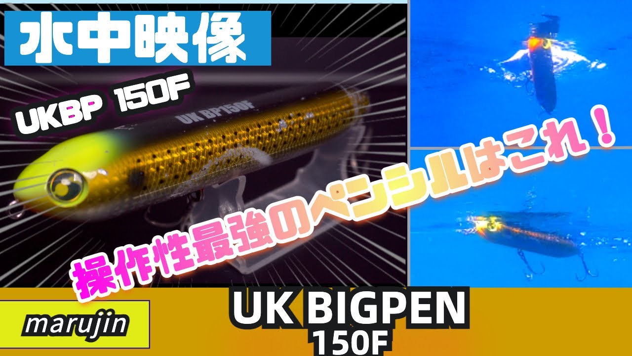 【水中映像】UKビッグペン150Fは初心者が最初に使うべきビッグペンシルです！【マルジン】【シーバスルアー】