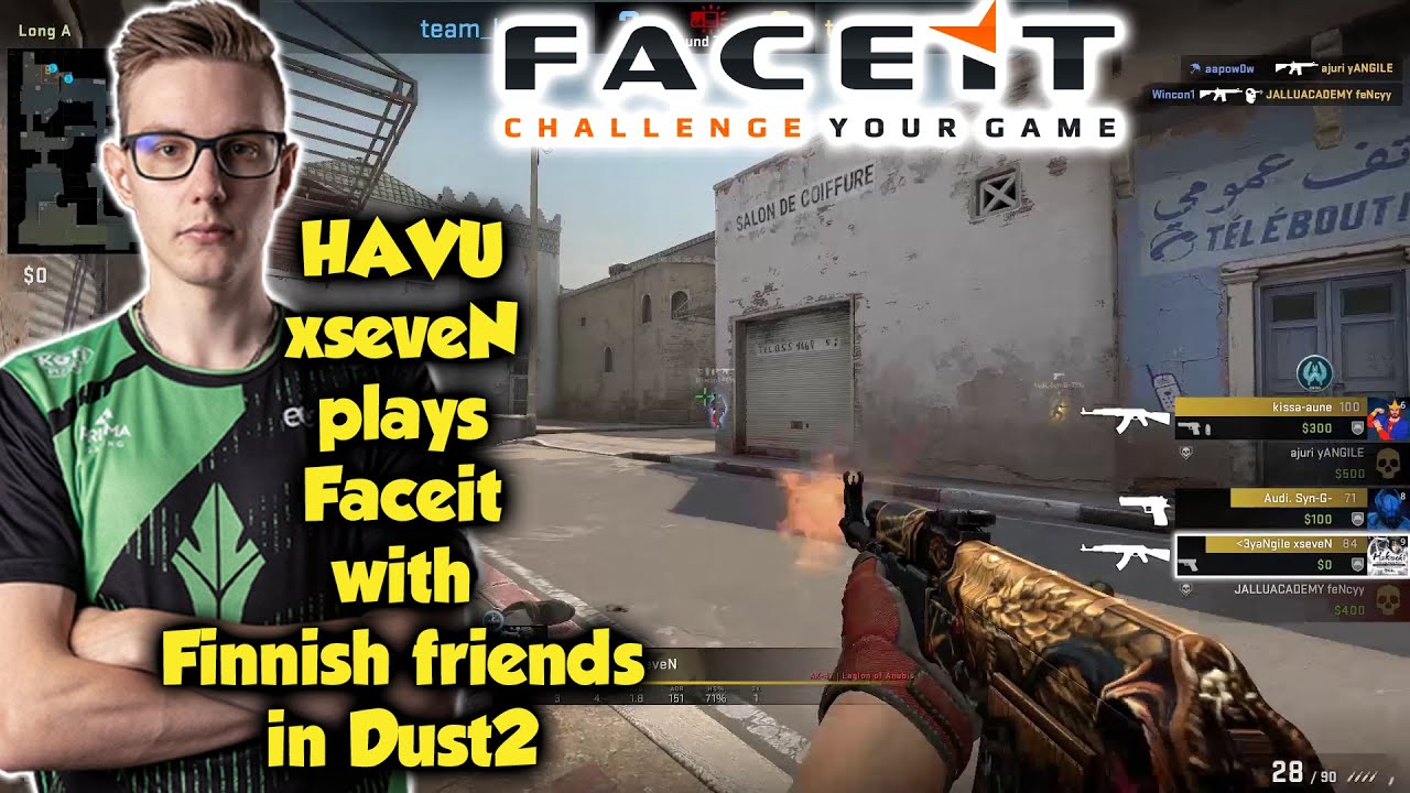 HAVU xseveN plays Faceit with Finnish friends in Dust2