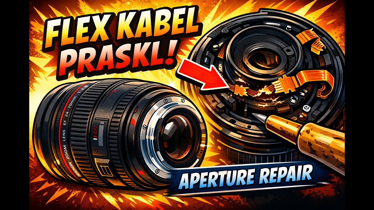 Oprava Canon EF 24–70mm f/2.8L  I – přetržený flex kabel clony | Canon 24-70 Aperture Flex Repair