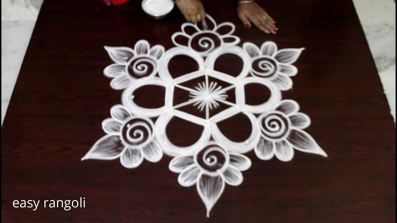 5x3 dots kolam design for Friday morning - Beautiful Rangoli designs - chukkala muggulu