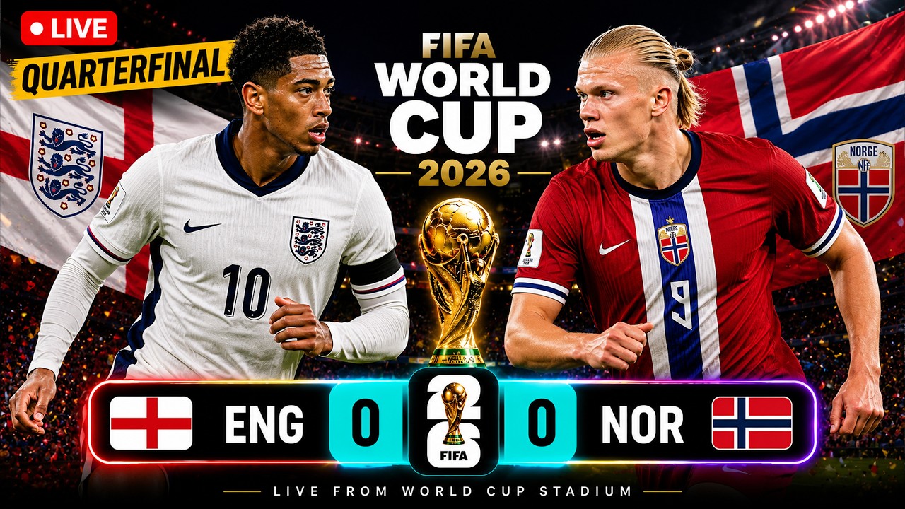 FIFA World Cup 2026 QUARTERFINAL LIVE | Norway Vs England LIVE | Norway Vs England LIVESCORE