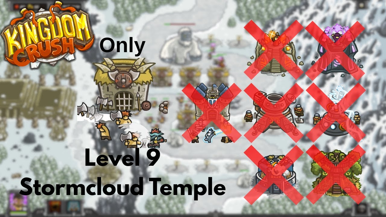 Kingdom Rush - Stormcloud Temple - Veteran - Only Barbarian Mead Hall Tower