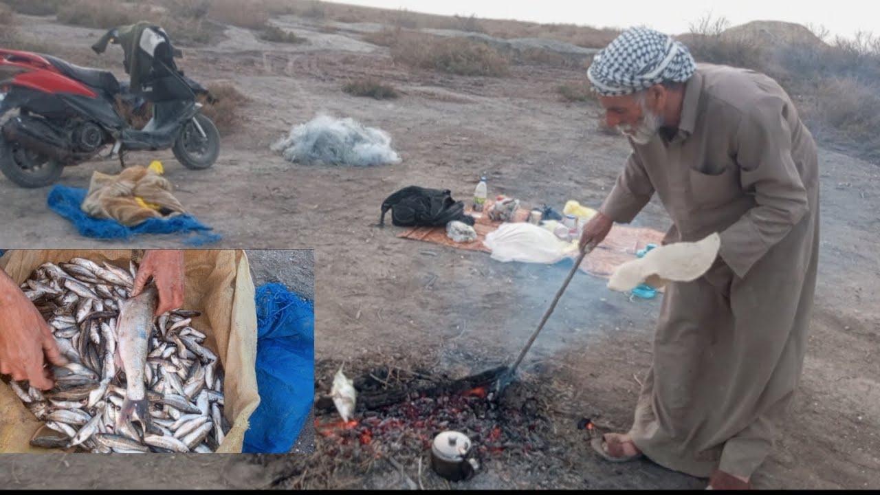 شاهد كيف عمل سياح على جمر وشوي سمك وطبيعه الاهوار في حياه الريف الحجي ابو محمد 
