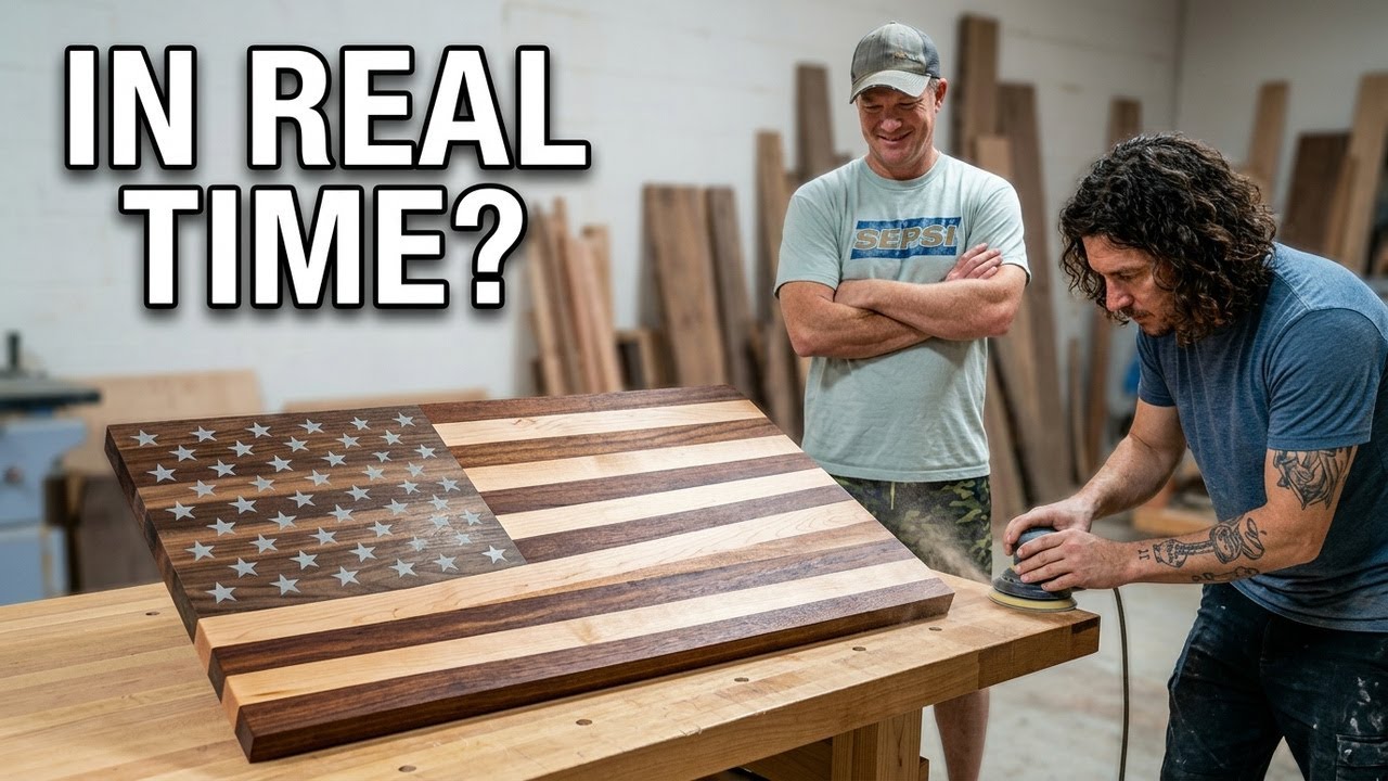 Making a Custom American Flag from Ash and Padauk and Walnut.