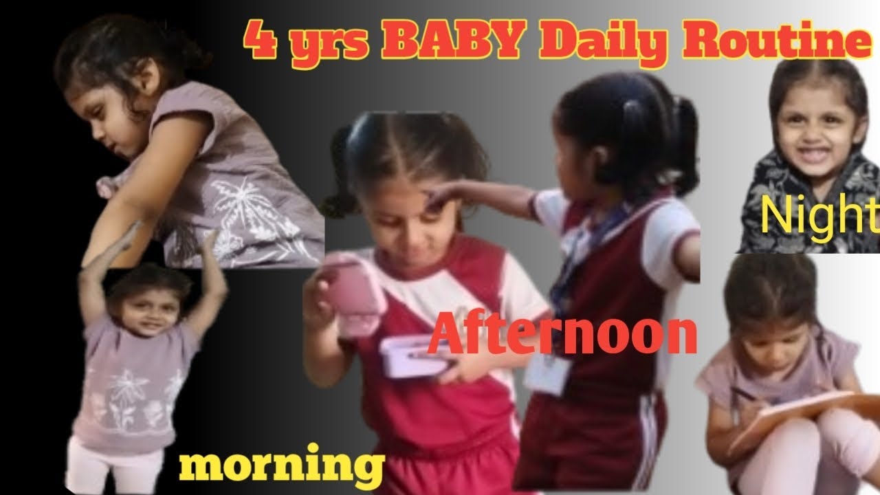 4 Yrs Baby Daily Routine 😍school msti with 🤣