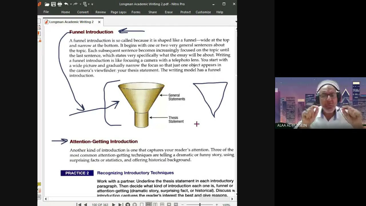 5. (E) Funnel vs Attention-getting Introductions, Reading Samples, and Q&A. Dr. Alaa Al Hussein