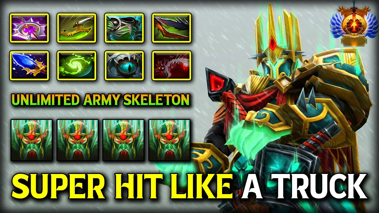 SUPER HIT LIKE A TRUCK CARRY Wraith King With FACET Bone Guard Unlimited Army Skeleton 7.40b Dota 2