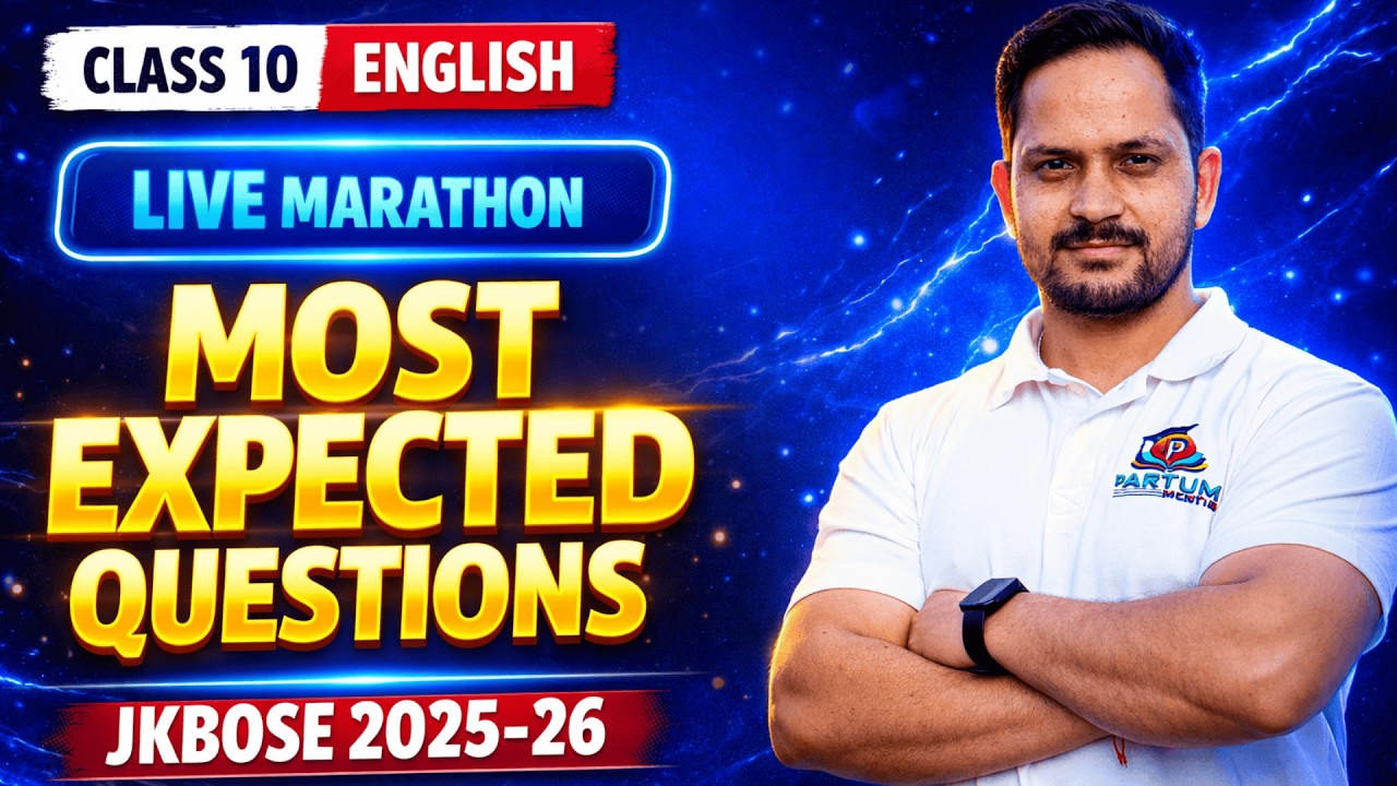 MOST EXPECTED QUESTIONS  Class 10 English JKBOSE 2025-26 | Live Marathon | Important Questions