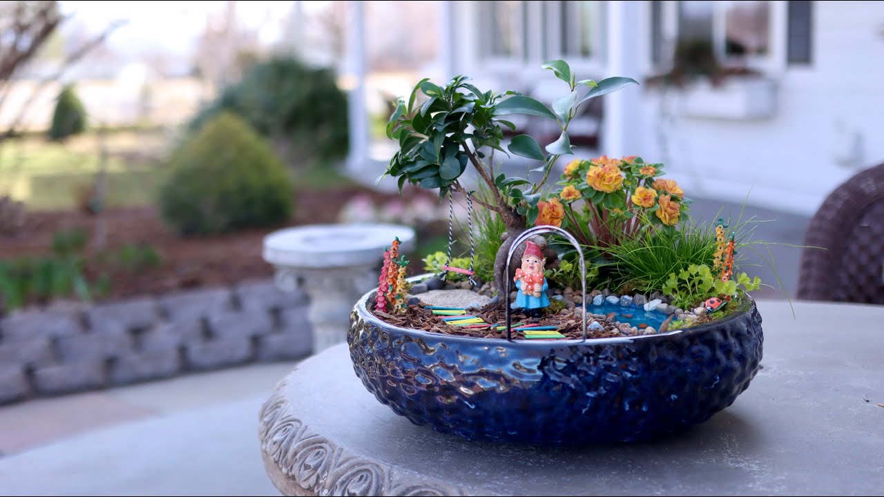 Fun, Colorful Miniature Garden with DIY Pond! 💦🌿🌈// Garden Answer