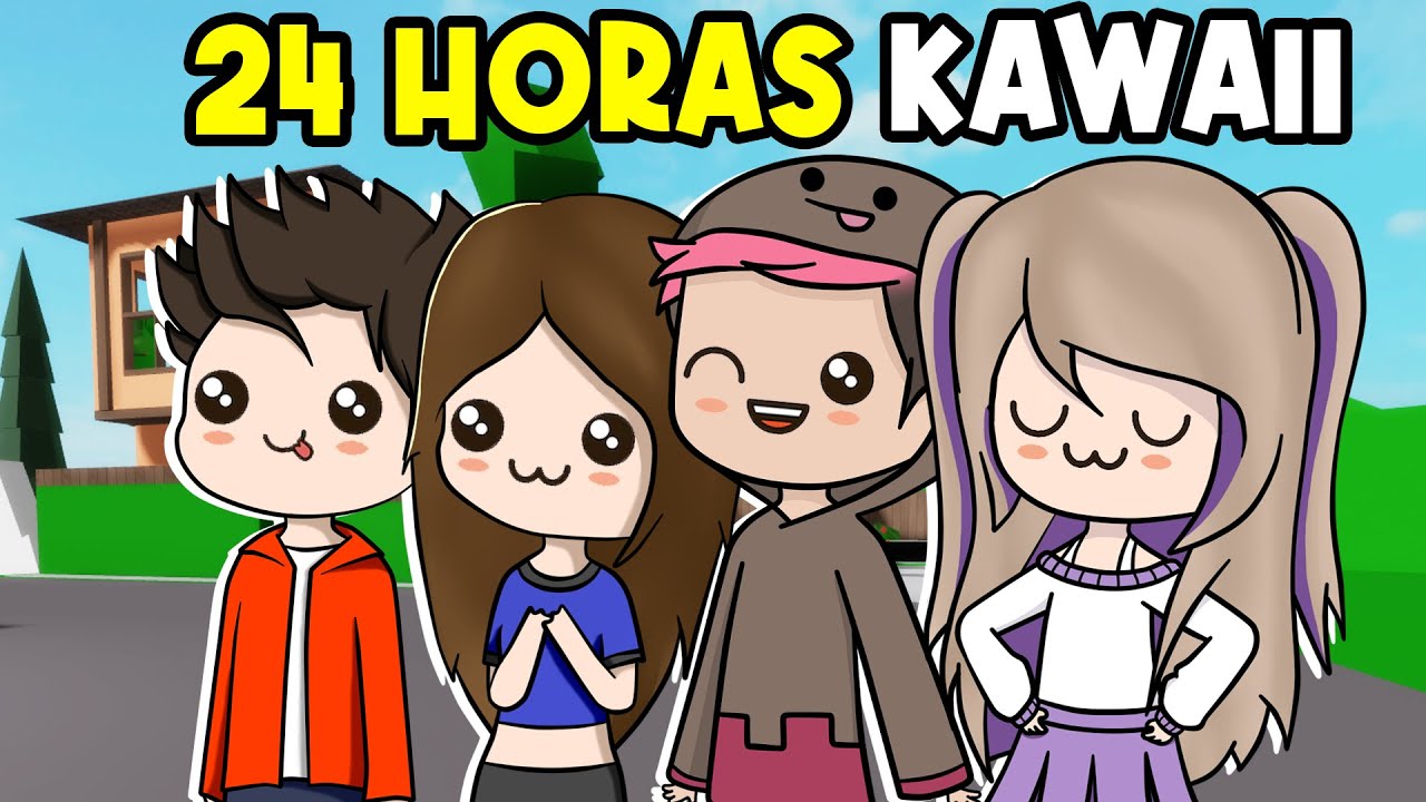 24 HORAS EN UN MUNDO KAWAII EN BROOKHAVEN ROBLOX