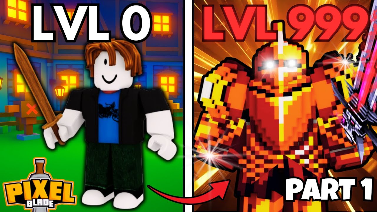 Я прошёл путь от НУБА до ПРО в Roblox Pixel Blade.. (Часть 1)